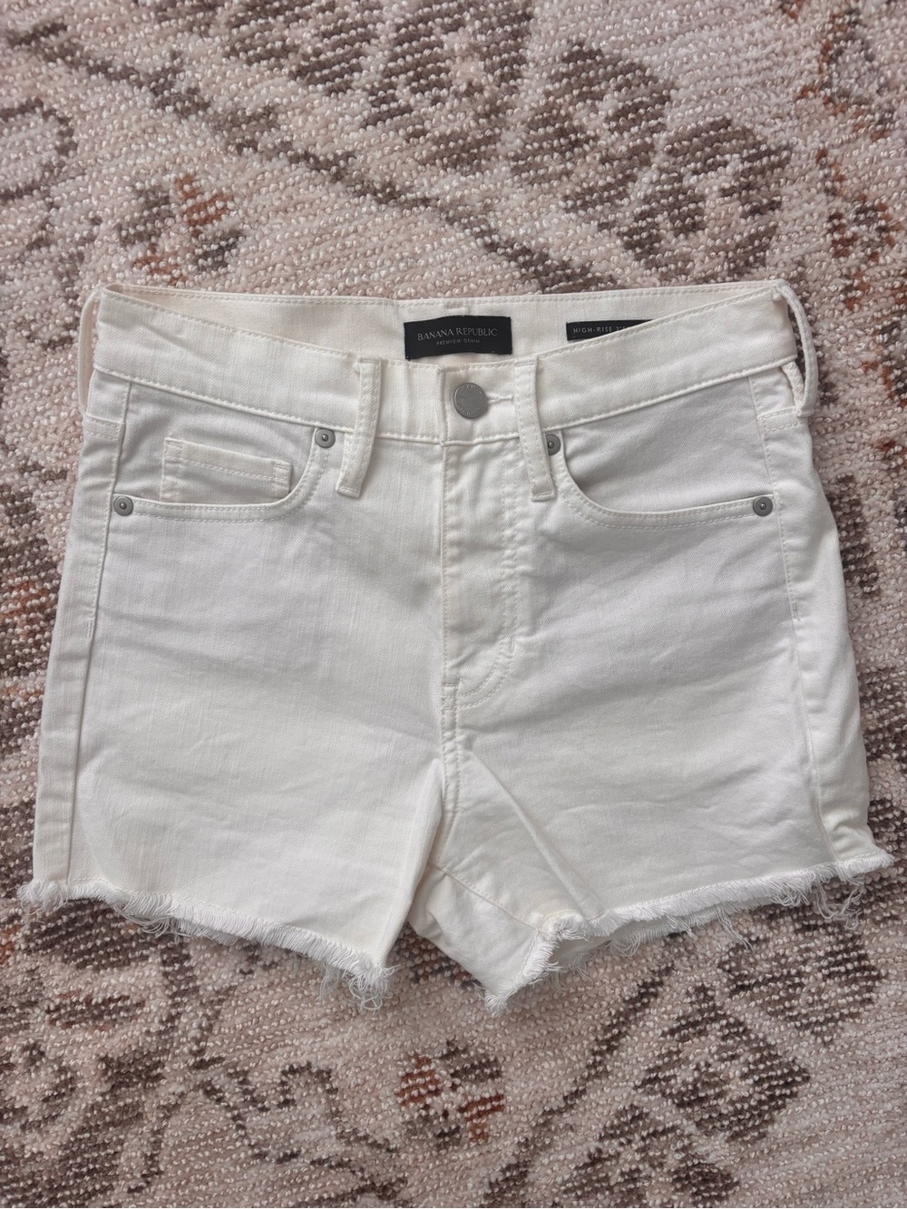 Banana Republic White Denim High-Rose Cutoff Shorts - Women’s Size 25